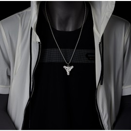 COOLSTEELANDBEYOND Men's Triangle Mechanic Gear Bicycle Chain Pendant Necklace Stainless Steel Industrial Steampunk Jewellery, Stainless Steel, No Gemstone