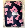 Victoria's Secret Pink Sherpa Blanket Navy Blue Pink Tulip Logo