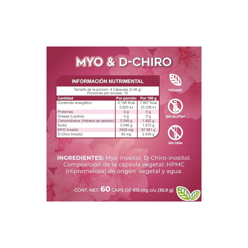 Suplemento Alimenticio Myo Chiro Inositol Capsulas 615