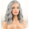 BERON Gray Wig for Women Short Curly Grey Wigs for