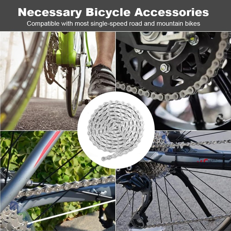 Bicycle Chain 9 Compartments Stainless Steel Single Speed Bicycle Chain