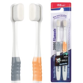 B Rush Extra Soft Toothbrush, Ultra Soft Toothbrush for Sensitive Gums, 20k Nano Floss Bristles Soft Toothbrushes for Pregnant Women, Elderly and Gum Sensitivity, Oral Care Brushes,Pack of 2