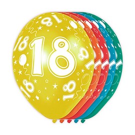 Folat 19318 18th Birthday Balloons - 5 pieces, Multi Colors
