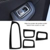 KIMISS 4 Pieces Car ABS Carbon Window Switch Button Cover