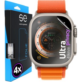 S.E Screen Protector for Watch Ultra (49 mm) Privacy Screen Protector - 4x Films in a Set from Germany, Ultra (49 mm) Matte Film Anti-Spy Film, Dust-Free and Bubble-Free, Ultra (49 mm) Privacy Screen