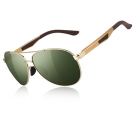 CGID Sunglasses Mens Polarised Premium Al-Mg Alloy Pilot UV400, Flexible Spring Hinges Sun Glasses for Men Women Shades