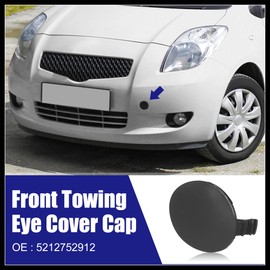 Hihaha Black Front Right Bumper Tow Hook Towing Eye Cover Cap Replacement 52127-52909 for Toyota Yaris 2006-2008 Durable Material
