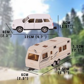 D.A.Y. Republic Red, 1:40 Scale Diecast Metal 4X4 and Caravan Toy With Plastic Parts and Opening Doors, Perfect as a Prop or Play Vehicle a Great Present for Boys and Girls (Red)