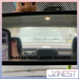 JANES 3pcs Hold on Tight, Spider Monkey Decal, Size 4x0.8 UV DTF Transfer Car Mirror Decal, Fantasy Rearview Mirror Sticker, Car Mirrors Stickers, Car Decals for Women Men, Car Decals for Trucks