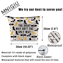 MNIGIU Dragon Lover Gift F Wing Cosmetic Bag The Right Way Isn't The Only Way Makeup Bag Novel Obsessed Gift