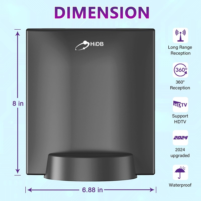 2024 Newest - HDTV Antenna Indoor, Long Range Reception, HDTV