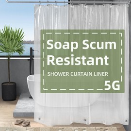 Amazer Extra Long Shower Curtain Liner 72 x 84 Clear Plastic Shower Liner PEVA Waterproof Inside Shower Curtains for Bathroom with 3 Magnets and Rustproof Grommets