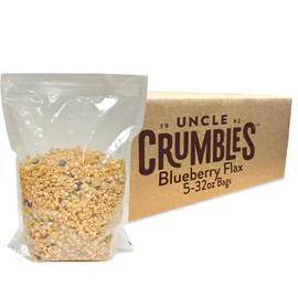 Uncle Crumbles 10lb Bulk Granola Bags, Blueberry Flax - Gluten Free, Kosher, Non-GMO - Oat Cereal for Restaurants, Food Service, and Events - (5) 2lb Bags