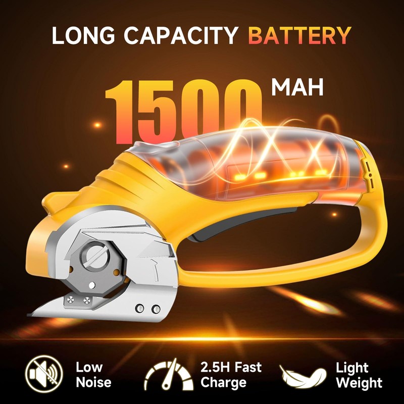 Cordless Electric Scissors, Rechargeable Power Cardboard Cutter, 1500 Mah Heavy