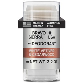 Bravo Sierra Desodorante Sin Aluminio Para Hombre, Paquete De 1 Unidad. Contiene Ingredientes Naturales. Protección Duradera Contra El Mal Olor Y El Sudor Durante Todo El Día. Aroma A Vetiver Blanco Y