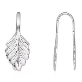 Platinum Bail, Fold-over, 100 Silver Brass Glue on Pendant Leaf Bail 14mm Grip Length