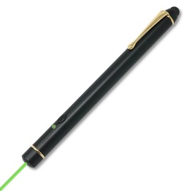POLARIS RB-18G Laser Pointer Green Laser Pointer, Pen Type, Black & Gold, PSC Certified, Presentation, Crow Prevention