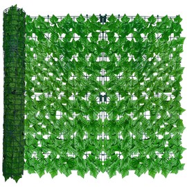 ODTORY ODTORY Artificial Ivy Privacy Fence Wall Screen,40X120 in UV-Anti Faux Greenery Backdrop Ivy Vine Leaf Hedges Fence Panels for Patio, Balcony, Garden, Backyard Indoor Outdoor Light Green Wall Decor