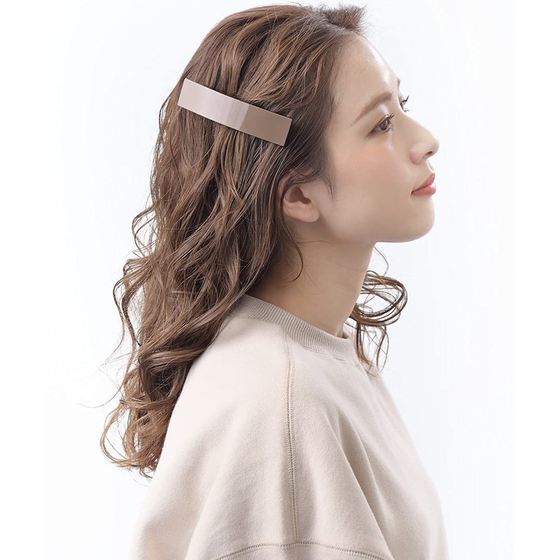 Vingtaine H7474-MOC- Enameled Square Barrette Hair Clip, Mature Gift, Bulk