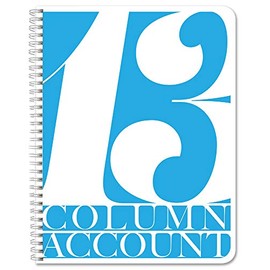 BookFactory 13 Column Account Book/Ledger Book/Accounting Ledger/Notebook (13 Columnar Book Format) - 100 Pages, 8.5" x 11", Wire-O (ACT-100-7CW-PP-(Accounting-13))
