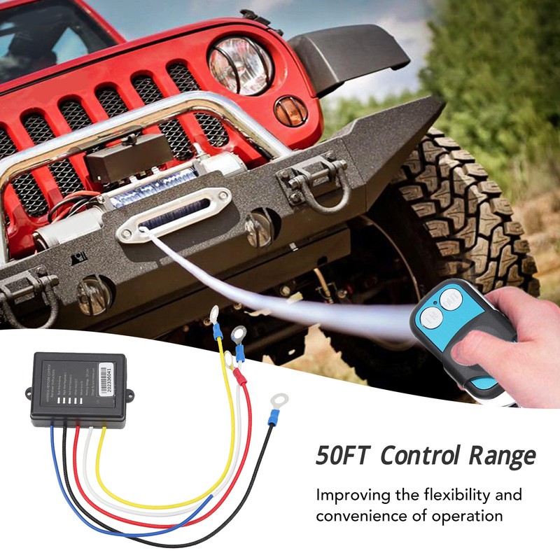 Wireless Winch Remote Control Kit 434MHz DC12V 24V 50ft Range