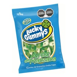Gomitas Lucky Gummys Aros De Manzana 1 Kg Dulces