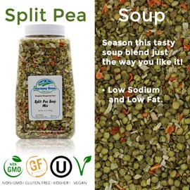 Harmony House Foods Split Pea Soup Mix - Air Dried Vegetables, Vegetarian, Vegan, Non-GMO, Great for Camping, Survival, Hiking, and Backpacking, 21 Ounce Jar