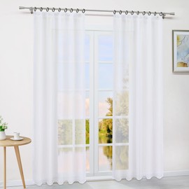Yujiao Mao Plain Voile Curtain with Ruffle Tape, Curtains, 1 Curtain