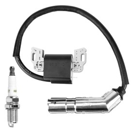 BOUYAO 595304 Ignition Coil Magneto Armature for BS 17HP 17.5HP 19.5HP 20HP Intek OHV Engine Poulan Craftsman MTD Troy-Bilt Lawn Mower Engines with Spark Plug, Replace for Briggs 799650 592841 795315