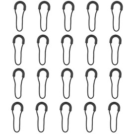 20pcs Black U Shape Zipper Pulls, Universal Replacement Cord for Backpack Luggage Jacket Purse & Travel Gear Sturdy Zipper Tab Extender Accessories