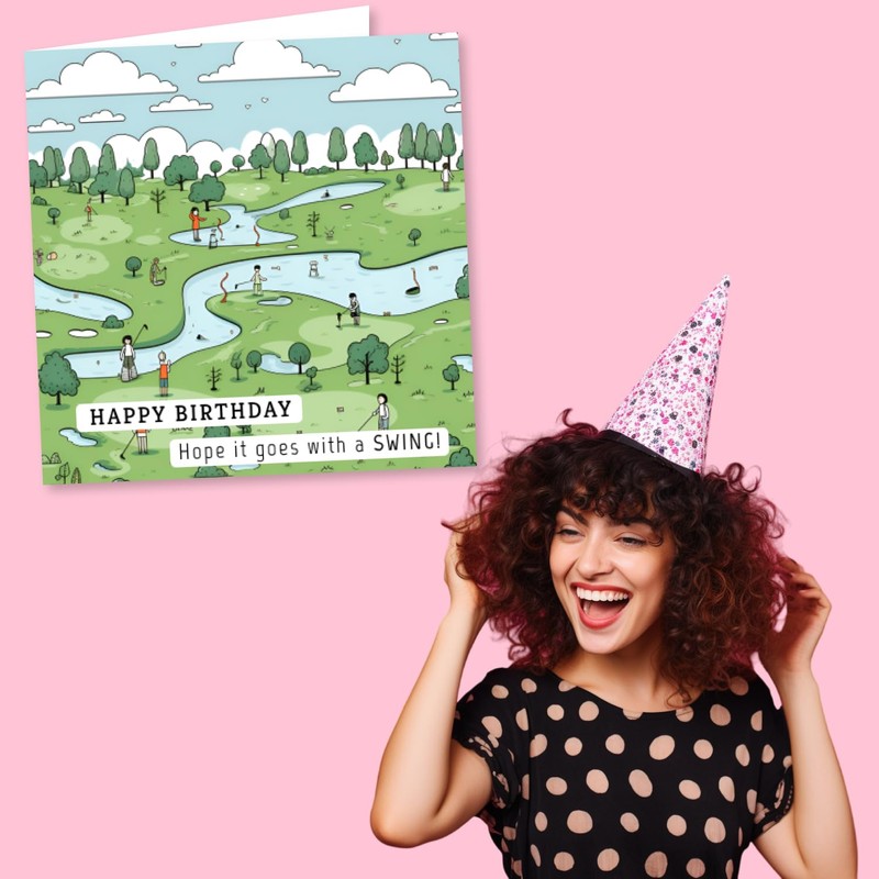 Birthday Card for Golf Lovers - Happy Birthday, Hope It