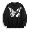 Want Love Butterfly Drip Graphic Crewneck Sweatshirt, US Warehouse, 6