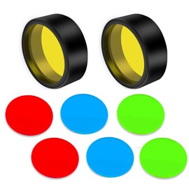 Aoling Motorcycle Fog Lamp Lens Cover, Lens Cover, LED Craft Light, Translucent, Light Color Change, Light Red, Amber, Green, Blue Lens 2 Each & Rubber Fixed Cover Set