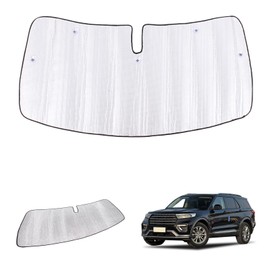 Windshield Sunshade Compatible with Ford Explorer 2020-2025 Foldable Front Windshield Sun Shade Protector, Block UV Rays Keep Your Car Cooler