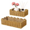 Scalloped Toilet Paper Basket - Resin Wicker Water-Resistant Storage Toilet