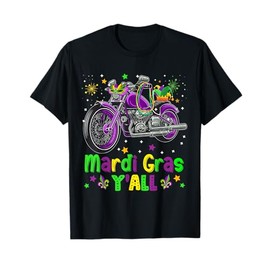 It's Mardi Gras Y'all Funny Motorcycle Masked Jester Hat T-Shirt