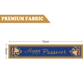 Happy Passover Table Runner Star of David Pesach Jewish Decorations Home Kitchen Dining Party Supply 13x72 Inch