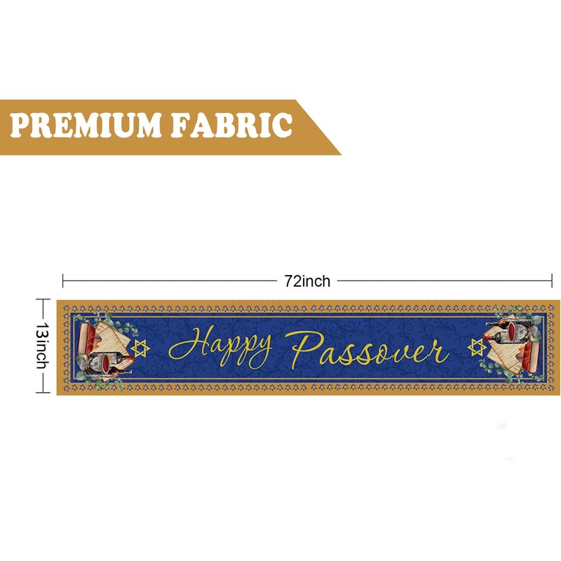 Happy Passover Table Runner Star of David Pesach Jewish Decorations