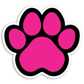 2 x 10cm Pink Paw Print Vinyl Stickers - Dog Cat Puppy Kitten Sticker #34565 (10cm Wide)