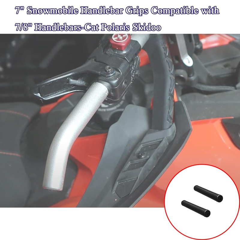 7" Snowmobile Handlebar Grips Compatible with 7/8'' Handlebars-Cat Polaris Skidoo