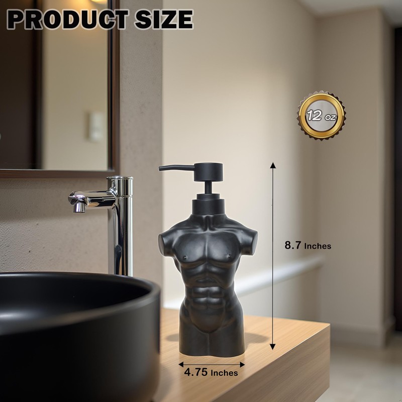 Ceramic Boy Soap Dispenser,Lotion and soap Dispenser Set Refillable Liquid