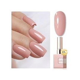 15ML Sheer Gel Nail Polish Soak Off Same Color Bottle Glossy Nail Art Gel for Salon or DIY Manicure at Home for Women:_Pink01