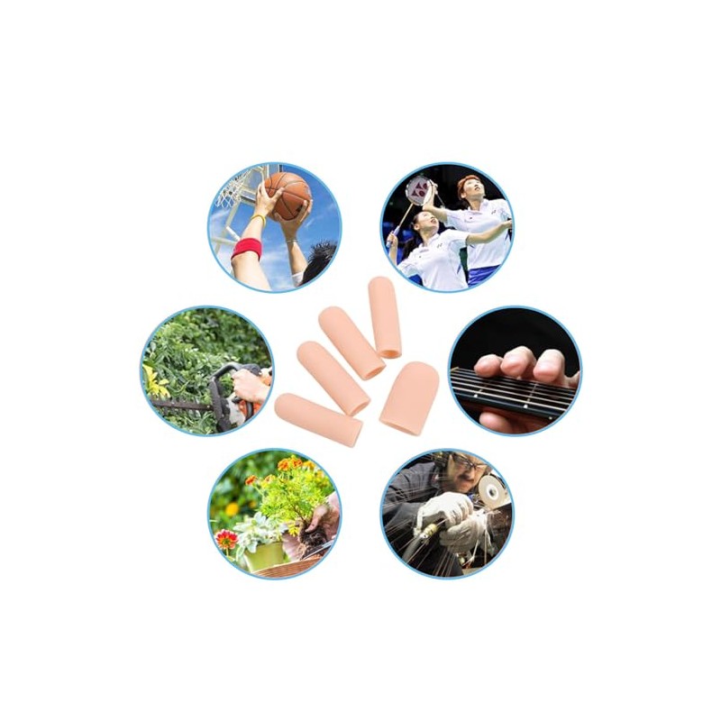 白色の指保護具 10 個（大 8 個 小 2 個） 柔らかく伸縮性あり 肌に優しいシリコン