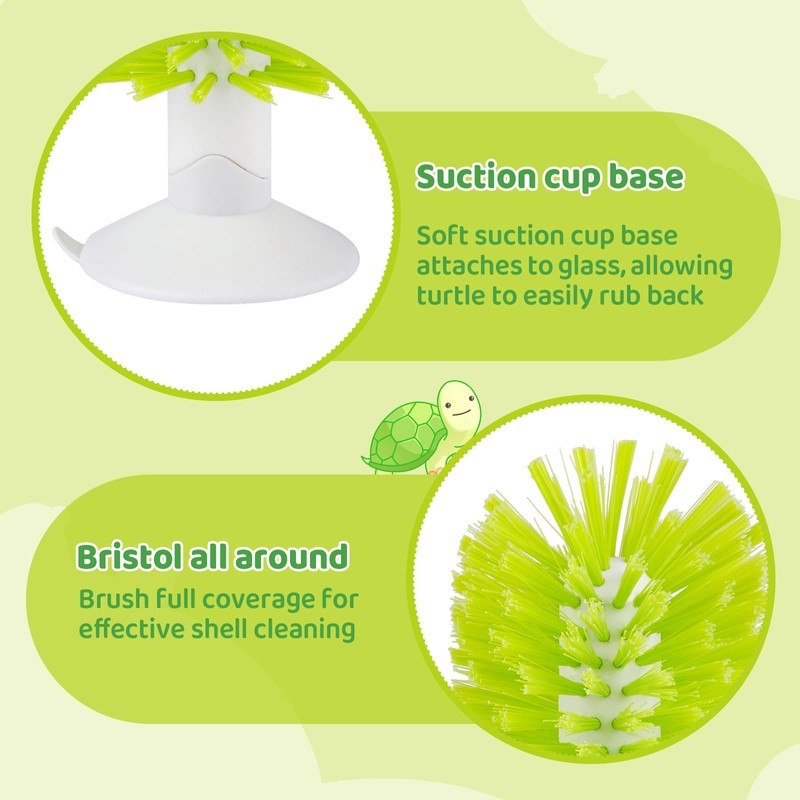 2pcs Turtle Brush with Suction Cup, Tortoise Shell Cleaning Scrub,