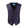 Epoint EGE1B08C-S Blue Black Paisley Microfiber Vest and Pre-tied Bow