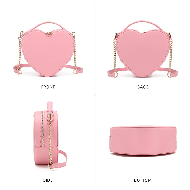 lola mae Heart Shape Satchel Crossbody Purse for women Zip