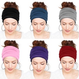 6 paquetes de rastas de elastano, diadema ancha de tubo grande africano para cabeza ancha, turbantes, unisex, banda elástica para rastas de extremo abierto, cubierta elástica para el cabello (juego 03)