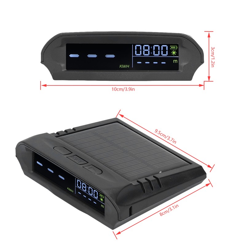 Smart HUD Display Digital Solar Charged Displays Time Temp Over