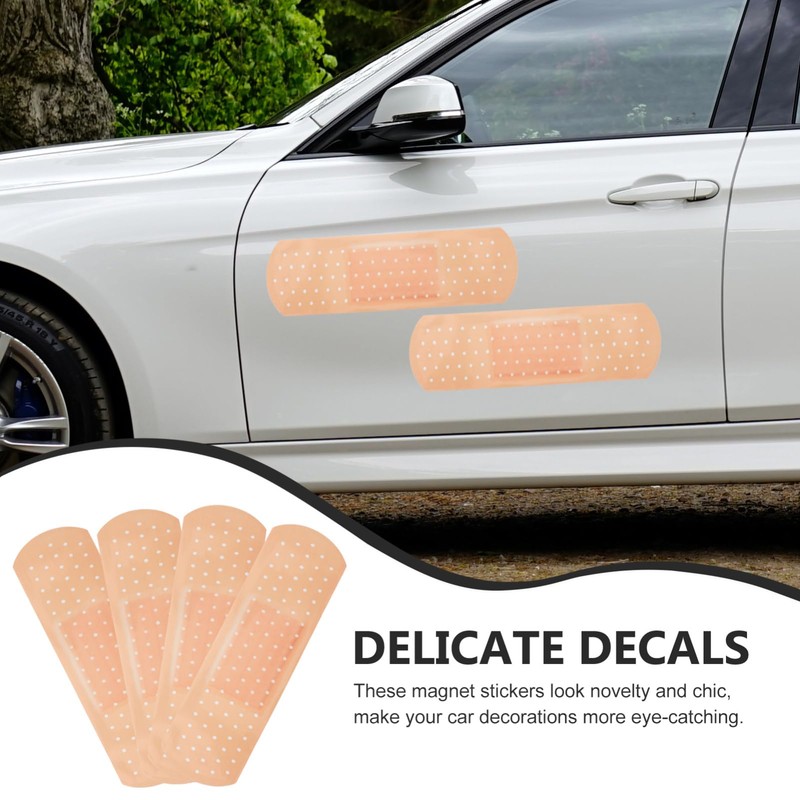 Zerodeko 4Pcs Novelty Car Magnet Stickers Bandage Shaped Vehicle Decorations
