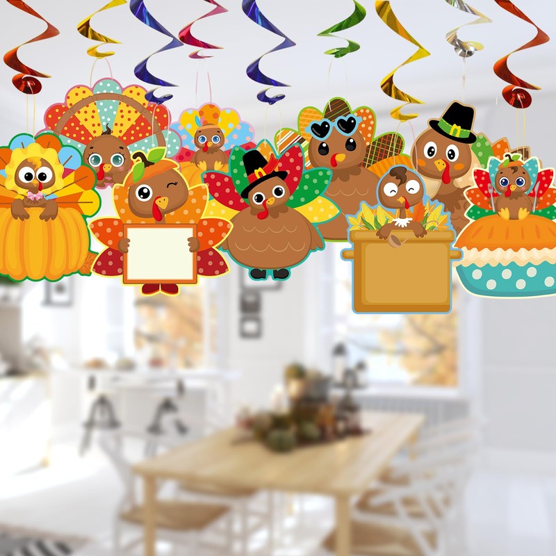 54 Pcs Turkey Cutouts Thanksgiving Cut-Outs Fall Decor for Bulletin